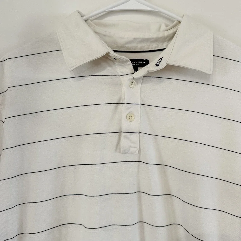 Men's‎ Banana Republic Pima 100% Cotton White Stripe XL